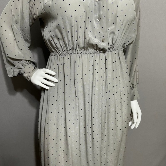 SOLD🌟Georges Rech Vintage Diamond Print Grey Purple Dress Sz-XL - Picture 5 of 12